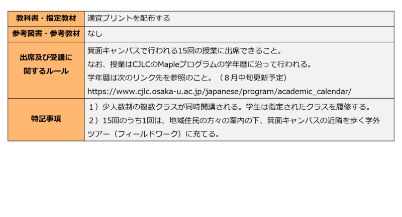 多文化・地域共生（秋冬）シラバス
